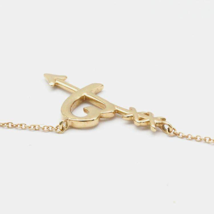 Pre Owned Tiffany & Co. Paloma Picasso Heart Arrow Graffiti 18K Rose Gold Necklace