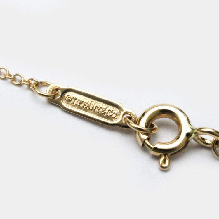 Pre Owned Tiffany & Co. Small Cross 18K Rose Gold Diamond Necklace