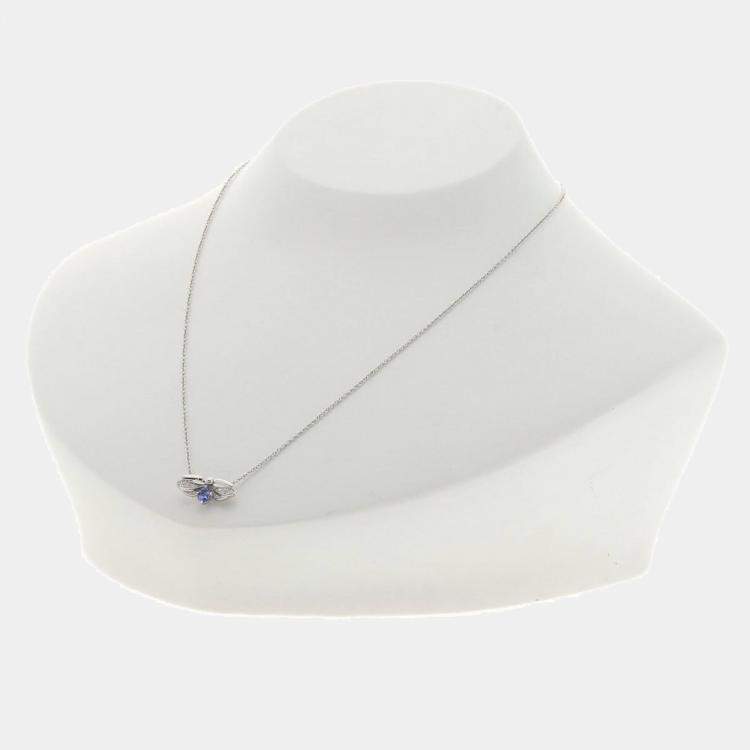 Pre Owned Tiffany & Co. Paper Flower Firefly Platinum Diamond Tanzanite Necklace
