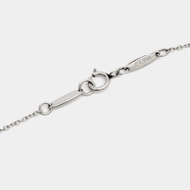 Pre Owned Tiffany & Co. Elsa Peretti Teardrop Diamond Platinum Pendant Necklace