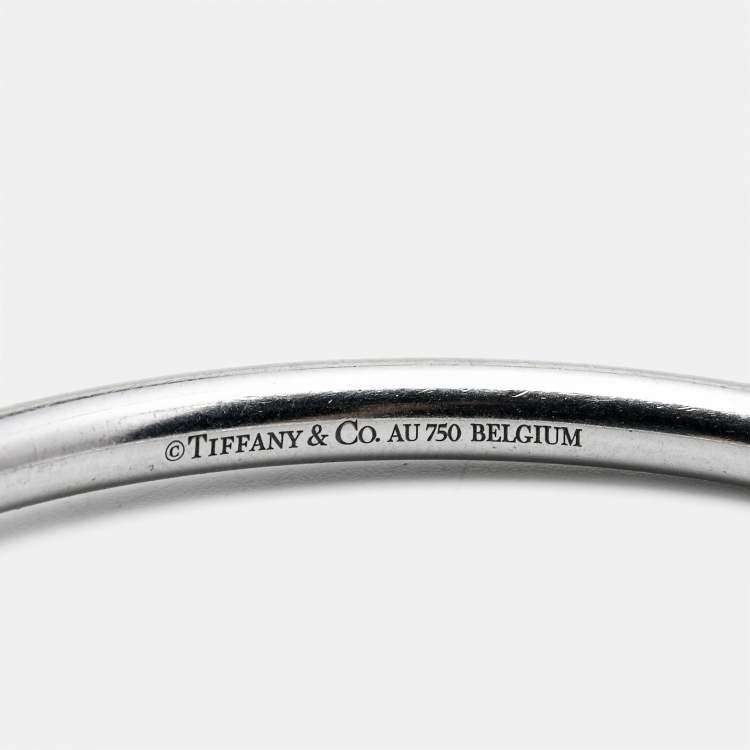 Pre Owned Tiffany & Co. Tiffany Metro Three Row Diamonds 18k White Gold Bracelet