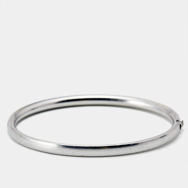 Pre Owned Tiffany & Co. Tiffany Metro Three Row Diamonds 18k White Gold Bracelet