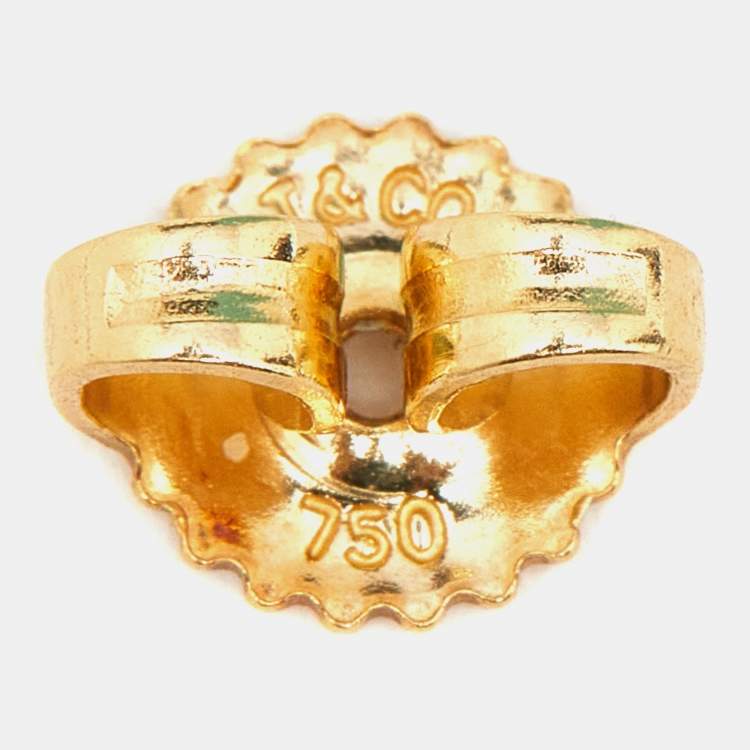 Pre Owned Tiffany & Co. Paloma Picasso Loving Heart 18K Yellow Gold Stud Earrings