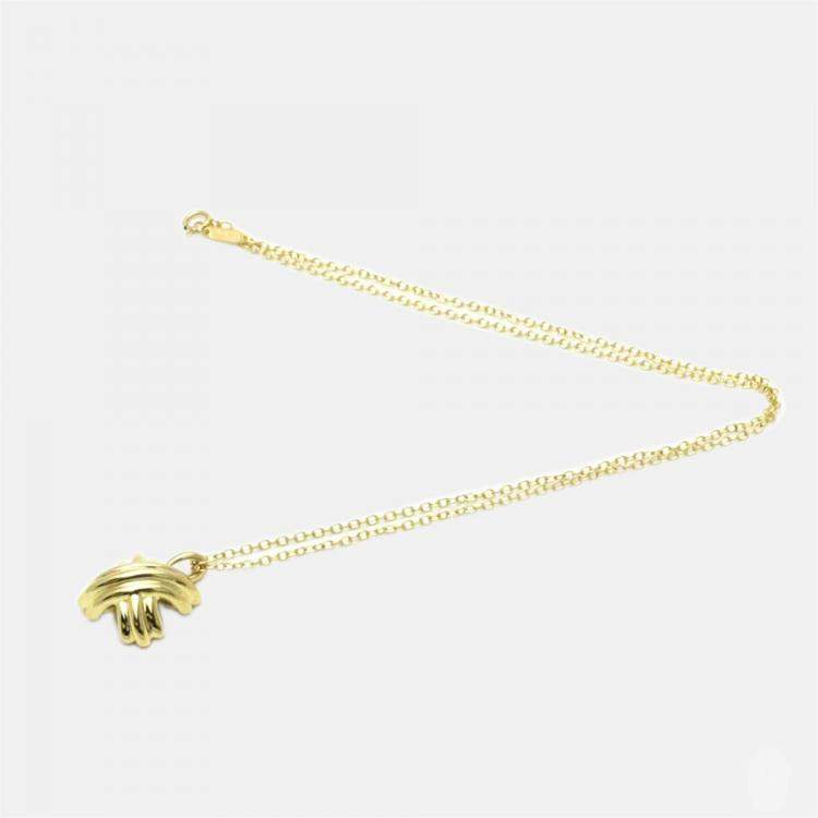 Tiffany & Co Paloma Picasso 18K Yellow Gold Large Graffiti X Necklace |  cali-jewelers