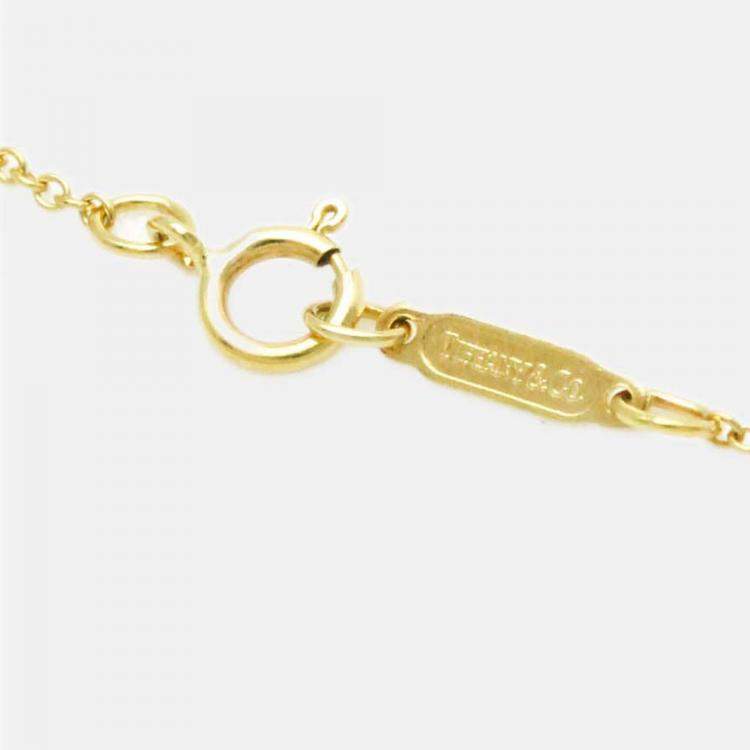 Pre Owned Tiffany & Co. Twisted heart key 18K Yellow Gold Necklace 