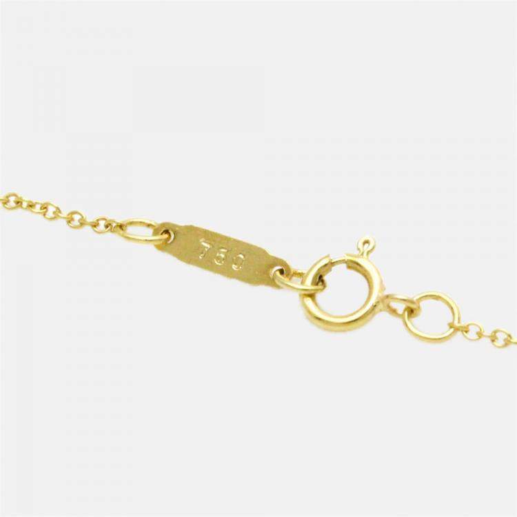 Pre Owned Tiffany & Co. Twisted heart key 18K Yellow Gold Necklace 
