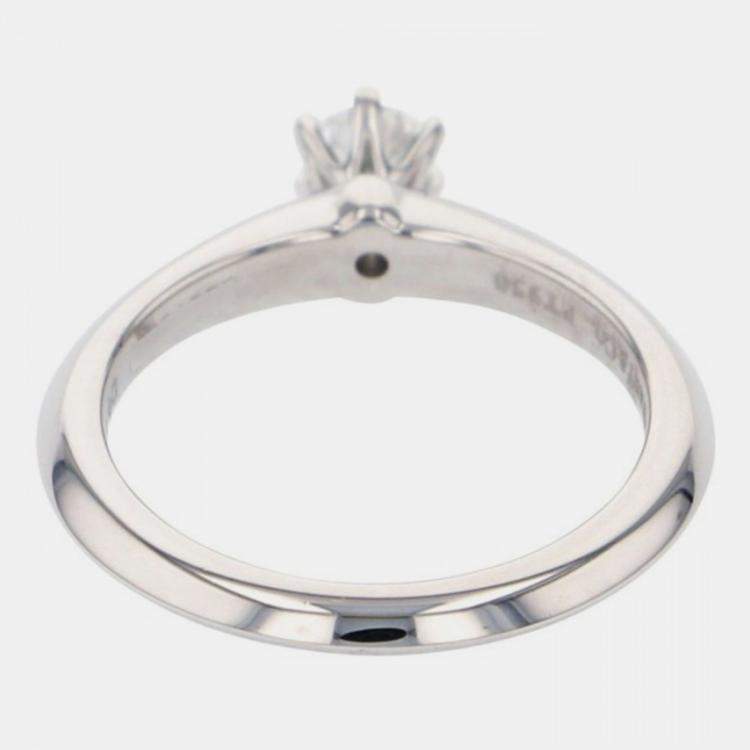 Pre Owned Tiffany & Co. Setting Platinum Diamond Ring EU 48