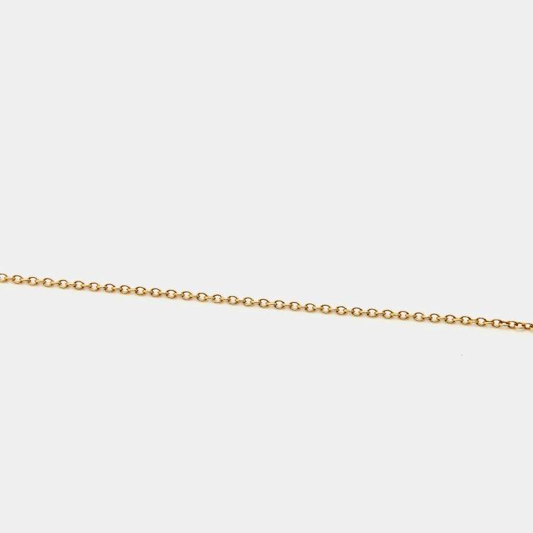 Pre Owned Tiffany & Co. Tiffany Bow 18k Yellow Gold Large Model Pendant Necklace