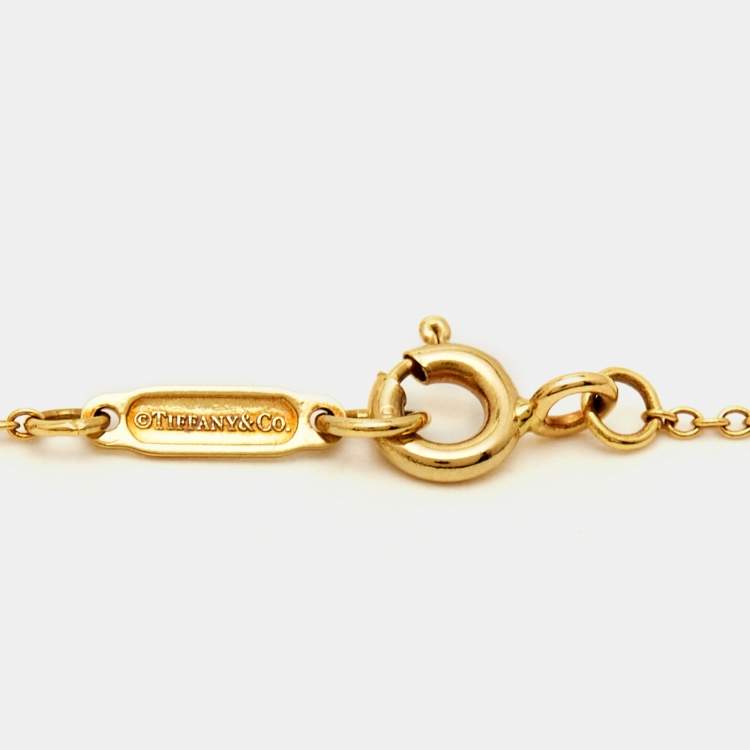 Pre Owned Tiffany & Co. Tiffany Bow 18k Yellow Gold Large Model Pendant Necklace
