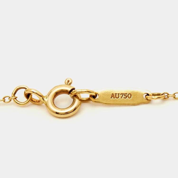 Pre Owned Tiffany & Co. Tiffany Bow 18k Yellow Gold Large Model Pendant Necklace