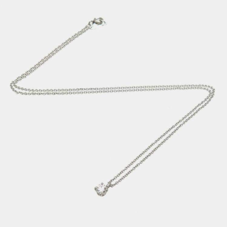 Pre Owned Tiffany & Co. Solitaire Platinum Diamond Necklace 