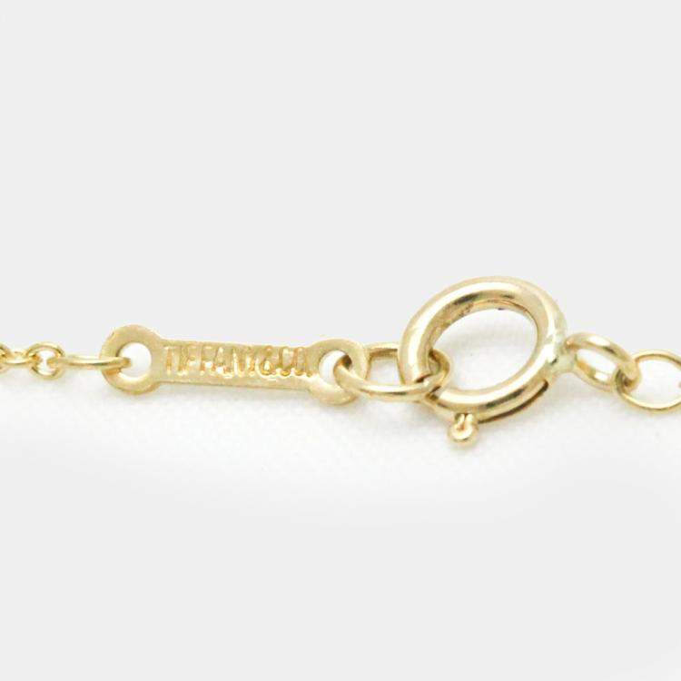 Pre Owned Tiffany & Co. 18K Yellow Gold Open Heart Pendant Necklace