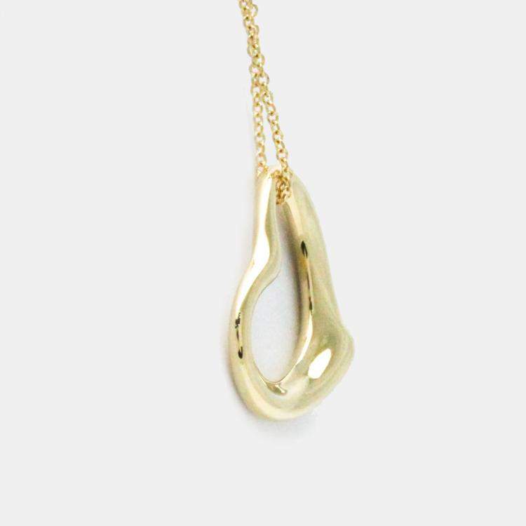 Pre Owned Tiffany & Co. 18K Yellow Gold Open Heart Pendant Necklace