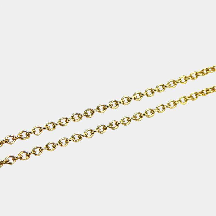 Pre Owned Tiffany & Co. 18K Yellow Gold and Diamond Elsa Peretti Diamonds By The Yard Pendant Necklace