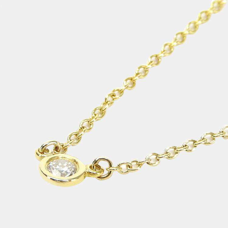 Pre Owned Tiffany & Co. 18K Yellow Gold and Diamond Elsa Peretti Diamonds By The Yard Pendant Necklace