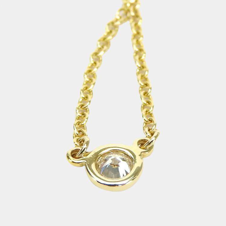 Pre Owned Tiffany & Co. 18K Yellow Gold and Diamond Elsa Peretti Diamonds By The Yard Pendant Necklace