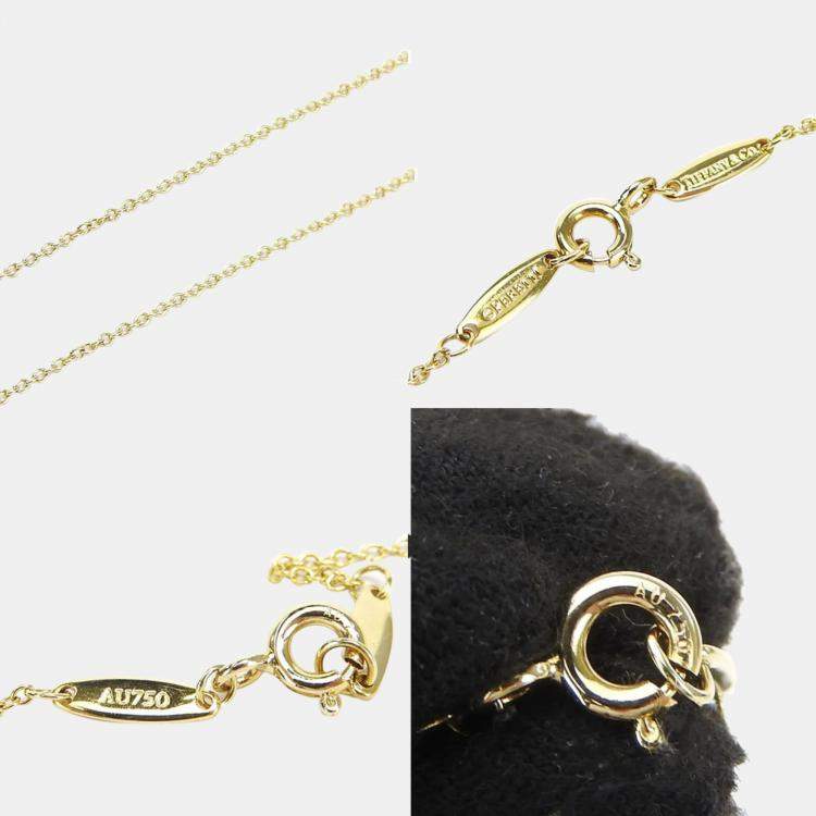 Pre Owned Tiffany & Co. 18K Yellow Gold and Diamond Elsa Peretti Diamonds By The Yard Pendant Necklace