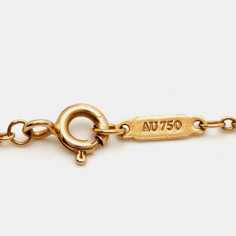 Pre Owned Tiffany & Co. Atlas Pierced Diamond 18K Rose Gold Bracelet
