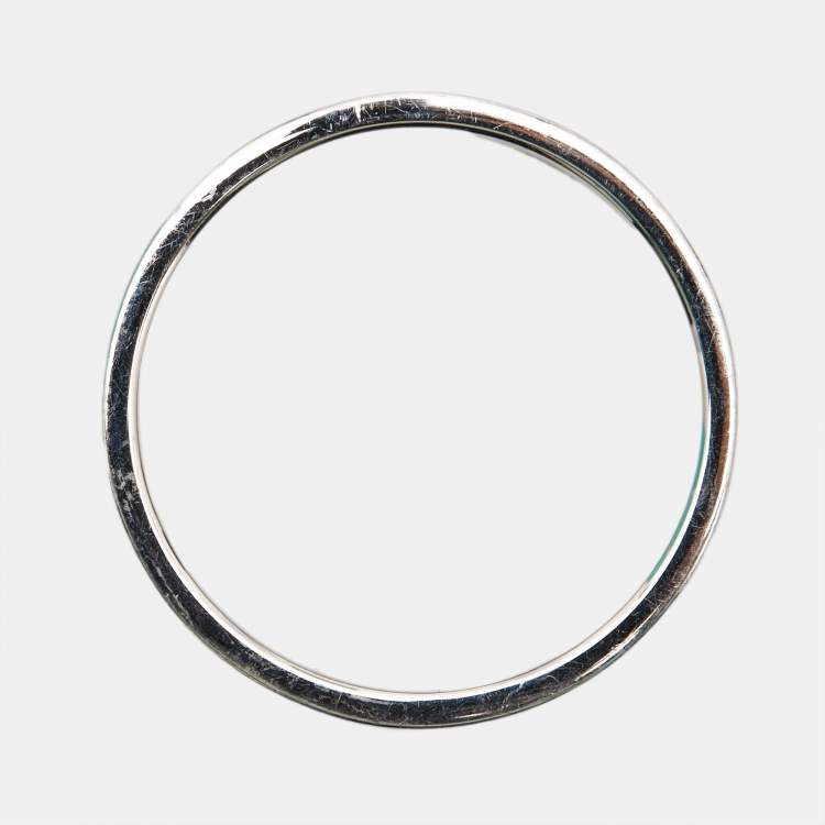 Pre Owned Tiffany & Co. Together Double Milgrain Platinum Band Ring Size 62