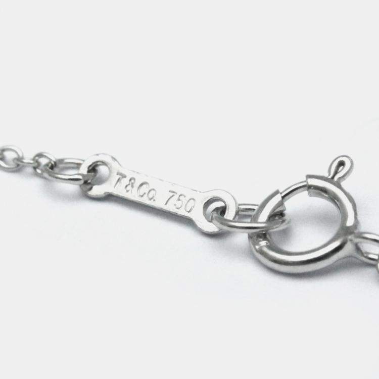 Pre Owned Tiffany & Co. 18K White Gold and Diamond Cross Pendant Necklace