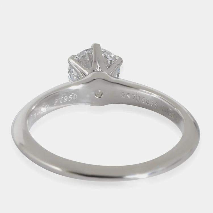 Pre Owned Tiffany & Co. Diamond Engagement Ring in Platinum D IF 1.05 CTW