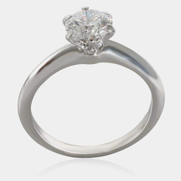 Pre Owned Tiffany & Co. Diamond Engagement Ring in Platinum D IF 1.05 CTW