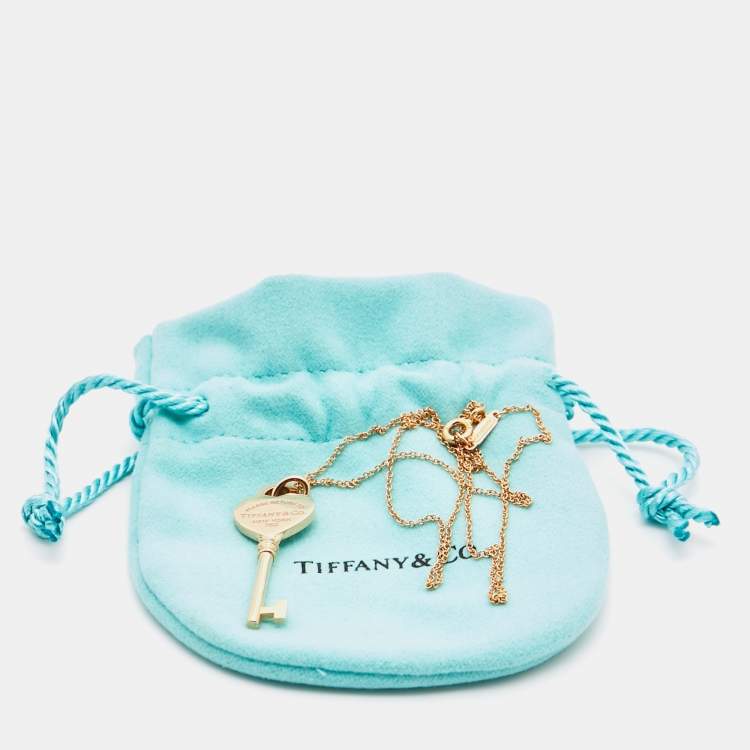 مملوكة مسبقًا Tiffany & Co Return to Tiffany Heart Key 18k Rose Gold Pendant Necklace
