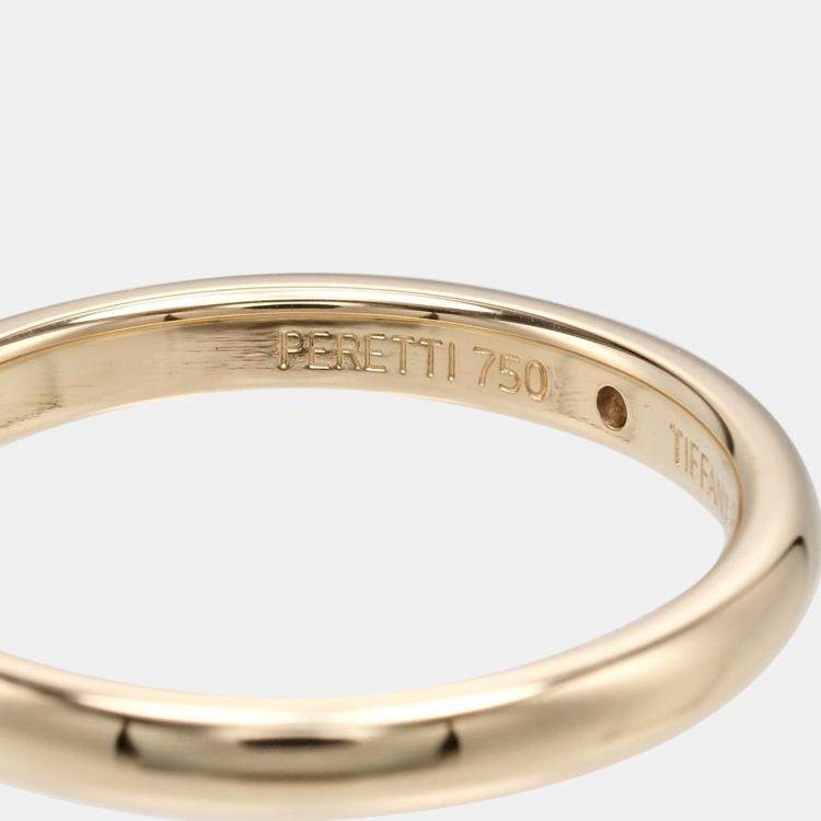 Pre Owned Tiffany & Co. 18K Yellow Gold and Diamond Elsa Peretti Band Ring EU 57