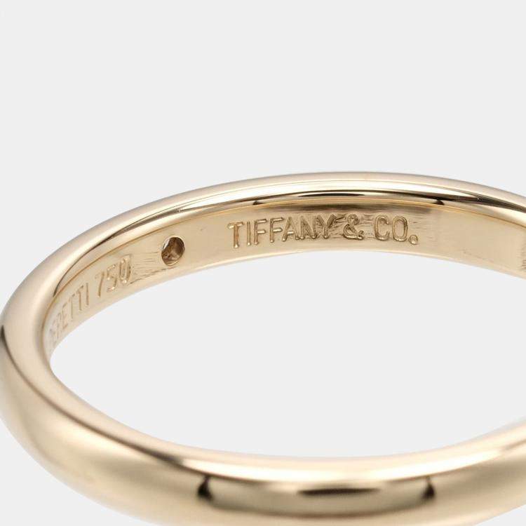 Pre Owned Tiffany & Co. 18K Yellow Gold and Diamond Elsa Peretti Band Ring EU 57