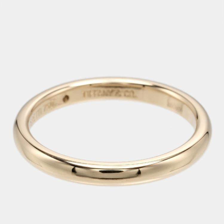 Pre Owned Tiffany & Co. 18K Yellow Gold and Diamond Elsa Peretti Band Ring EU 57