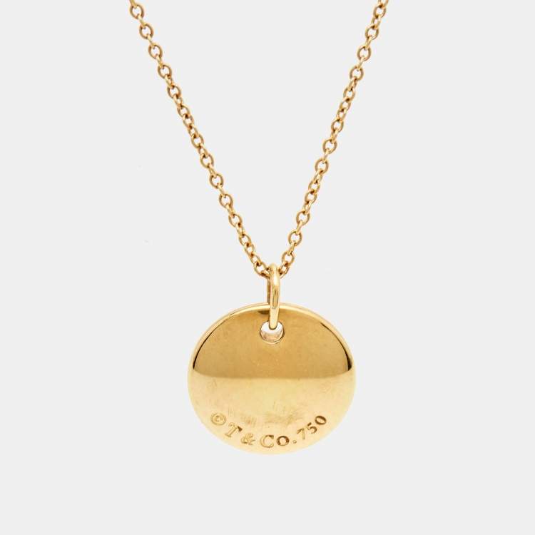 Pre Owned Tiffany & Co. Letter S Round 18k Yellow Gold Necklace
