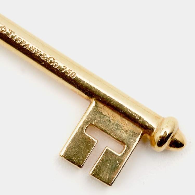 Pre Owned Tiffany & Co. Crown Key Diamond 18k Two Tone Gold Pendant Necklace