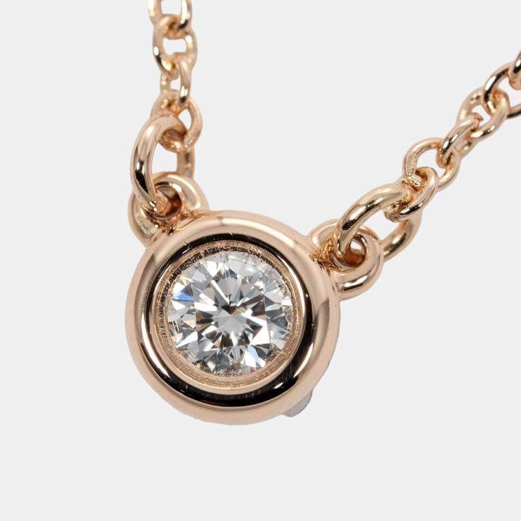 Tiffany & Co 18K Yellow Gold Diamond By The Yard Pendant Necklace ...