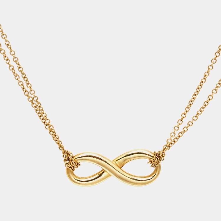 Pre Owned Tiffany & Co. Infinity 18k Yellow Gold Chain Bracelet 