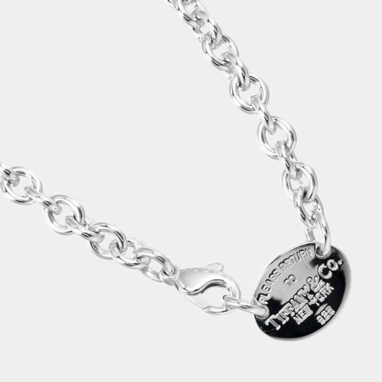 Tiffany & Co. Sterling Silver Return To Tiffany Oval Tag Necklace (SHF –  LuxeDH