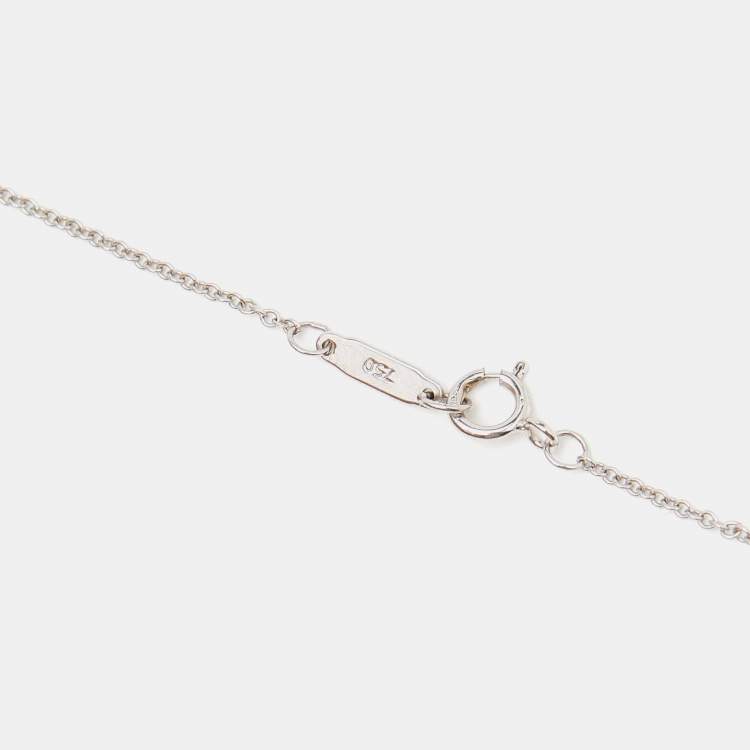 Pre Owned Tiffany & Co. Rainbow Lavalier Tourmaline 18k White Gold Necklace