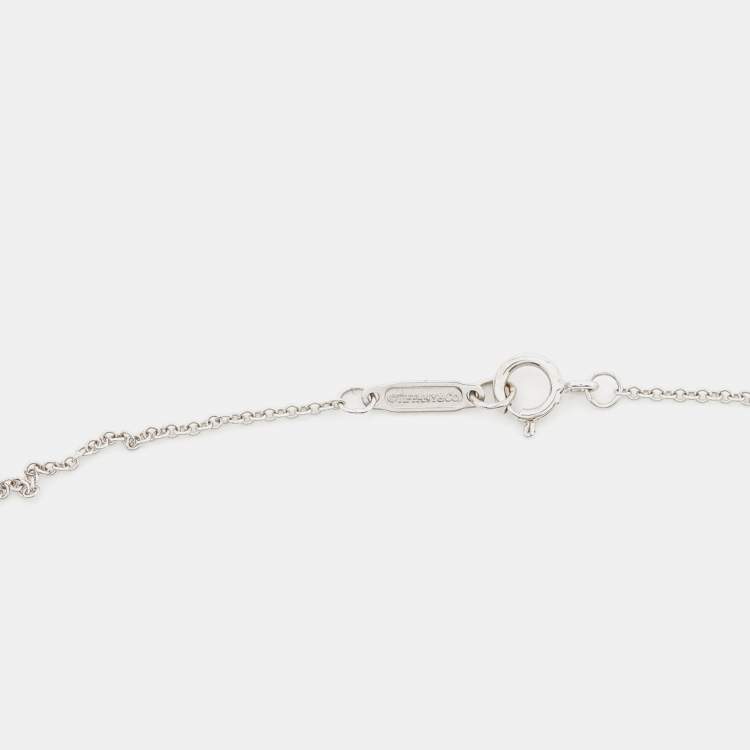 Pre Owned Tiffany & Co. Rainbow Lavalier Tourmaline 18k White Gold Necklace