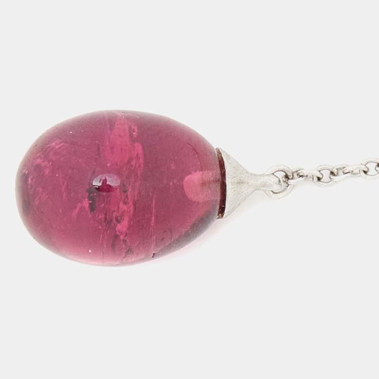 Pre Owned Tiffany & Co. Rainbow Lavalier Tourmaline 18k White Gold Necklace