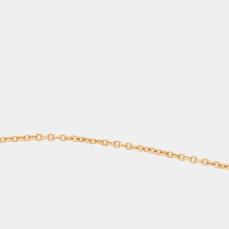 Pre Owned Tiffany & Co. Elsa Peretti Open Heart Diamond 18k Rose Gold Pendant Necklace