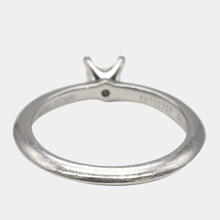 Pre Owned Tiffany & Co. platinum 0.43ct Diamond Ring K12 EU 52