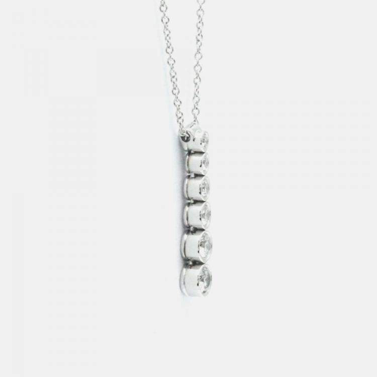 Pre Owned Tiffany & Co. Platinum and Diamond Jazz Drop Pendant Necklace