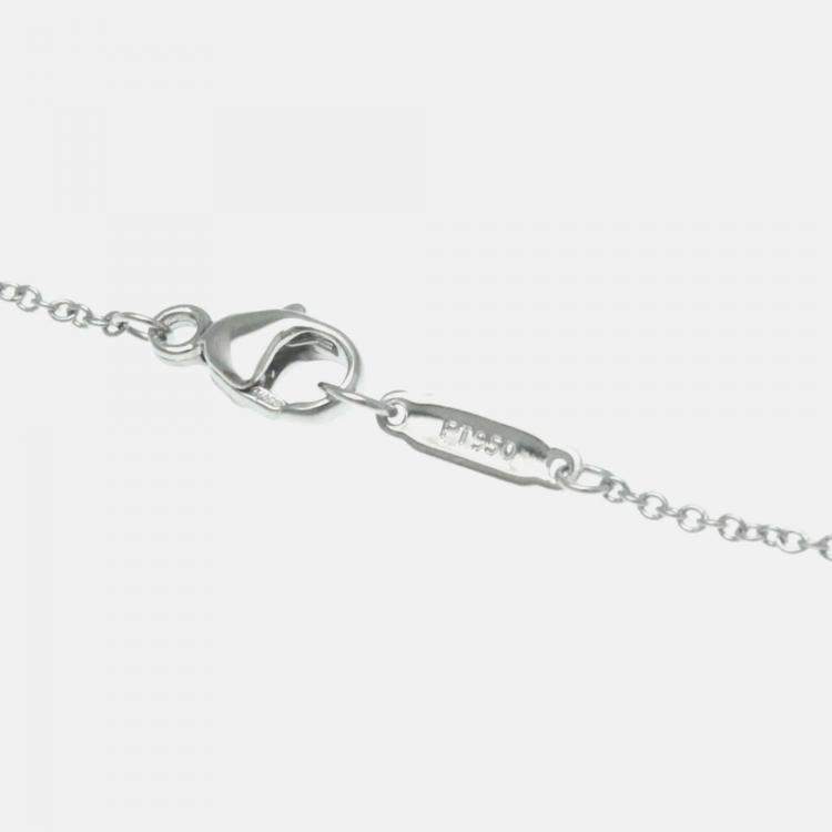 Pre Owned Tiffany & Co. Platinum and Diamond Jazz Drop Pendant Necklace