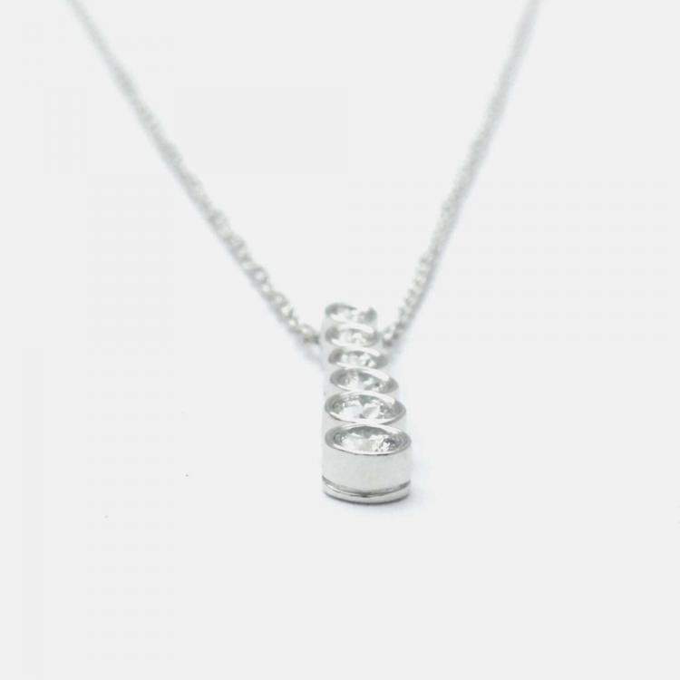 Pre Owned Tiffany & Co. Platinum and Diamond Jazz Drop Pendant Necklace