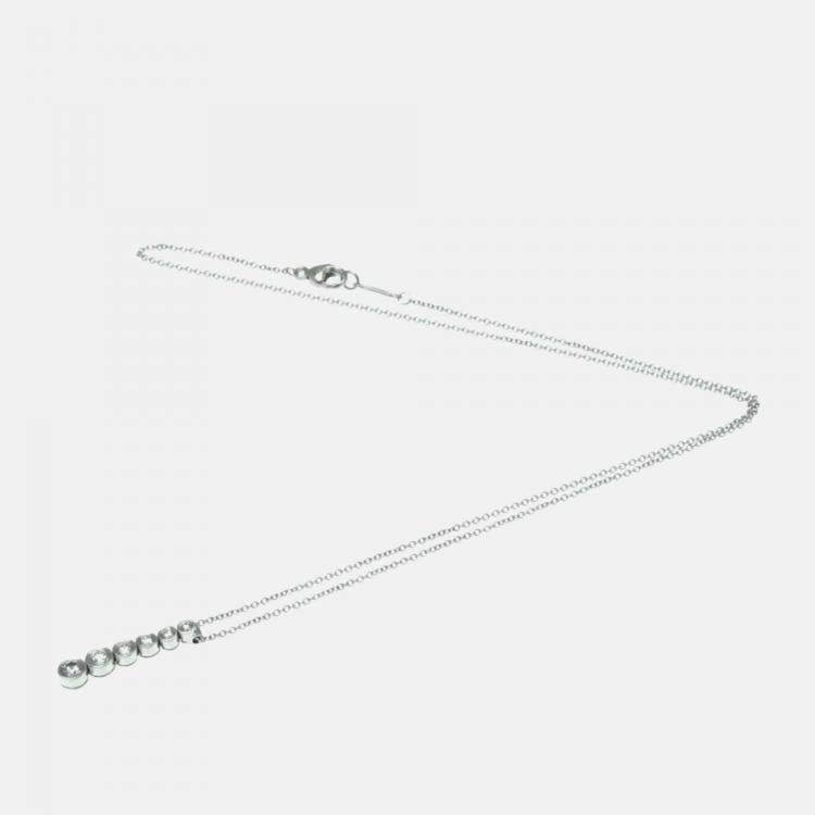 Pre Owned Tiffany & Co. Platinum and Diamond Jazz Drop Pendant Necklace