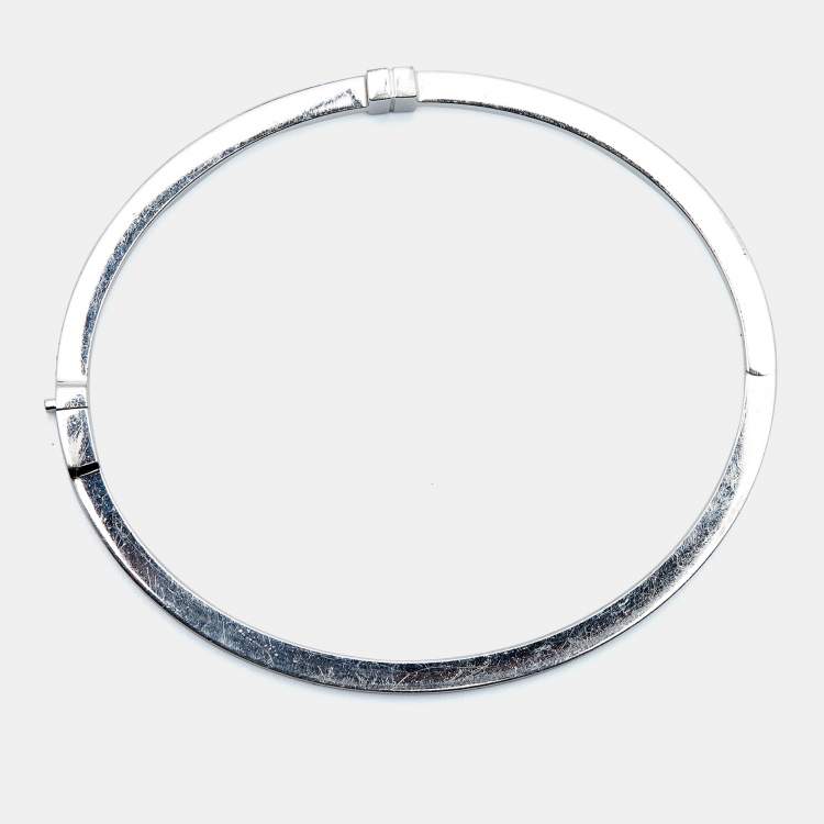 Pre Owned Tiffany & Co. Tiffany T Diamond Hinged 18k White Gold Bracelet