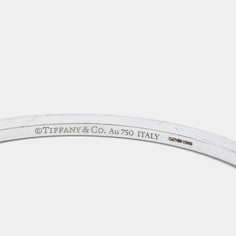 Pre Owned Tiffany & Co. Tiffany T Diamond Hinged 18k White Gold Bracelet