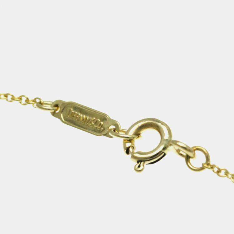 Pre Owned Tiffany & Co. 18K Yellow Gold and Diamond Etoile Cross Pendant Necklace