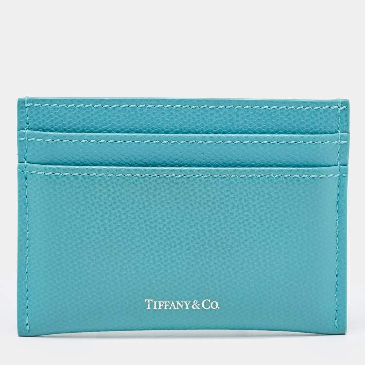 Pre Owned Tiffany & Co. Blue Leather Card Holder 