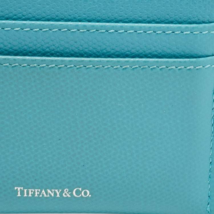 Pre Owned Tiffany & Co. Blue Leather Card Holder 