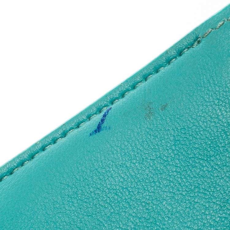 Pre Owned Tiffany & Co. Blue Leather Tri- Fold French Wallet